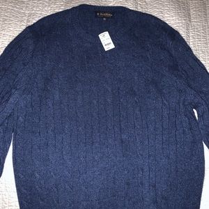 Brooks brothers lambswool cable crewneck sweater